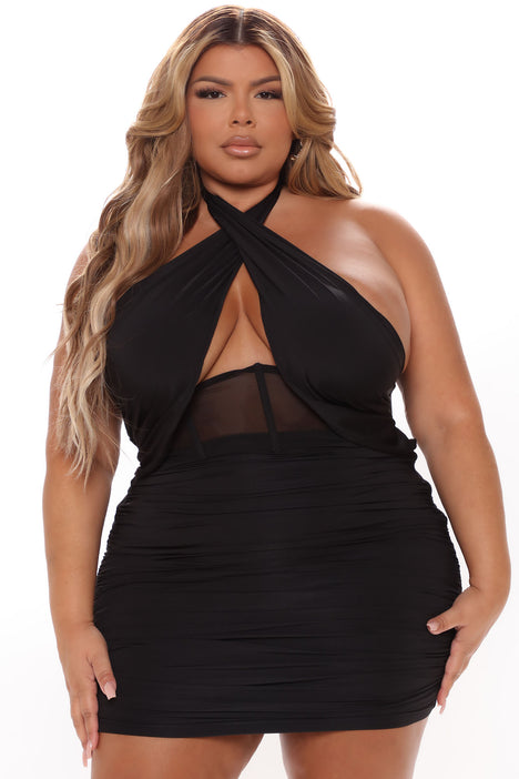 One And Only Ruched Mini Dress - Black ...